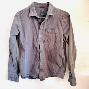 Topo Ranch Garment-Dyed Button-Up Overshirt – Gray-Purple – Size Large